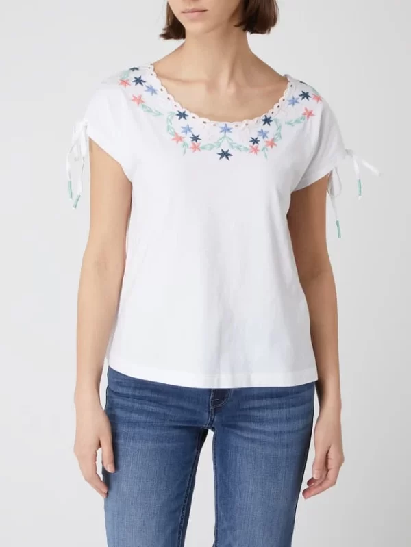 Montego Shirt Mit Floralen Stickereien – Weiß 5