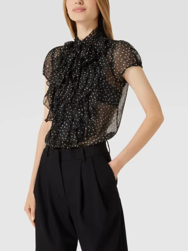 Saint Tropez Bluse Mit Rüschenbesatz Modell ‘Lilya’ – Schwarz 5