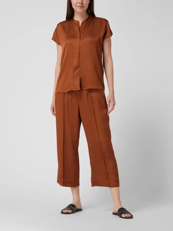 Taifun Bluse Aus Satin – Cognac 1