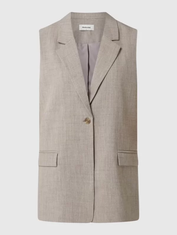Modström Oversized Weste Mit Reverskragen Modell ‘Raphael’ – Sand Meliert 3