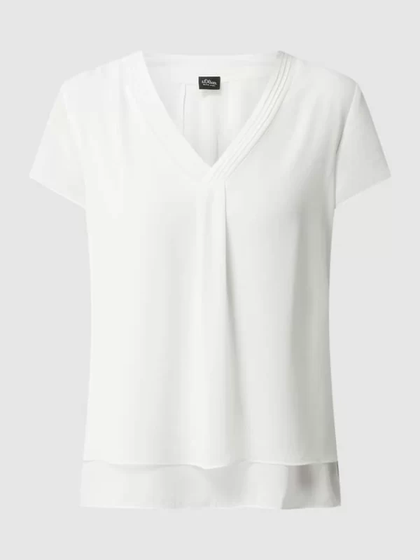 S.Oliver BLACK LABEL Blusenshirt Im Double-Layer-Look – Offwhite 3