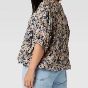 KAFFE Curve PLUS SIZE Bluse Mit Floralem Allover-Muster Modell ‘Betty’ – Royalblau 15