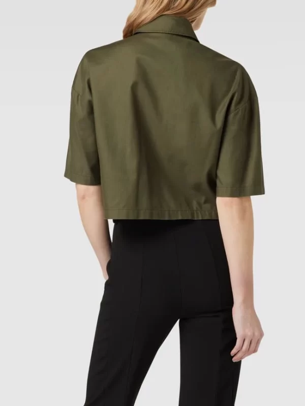 HUGO Kurzärmelige Bluse Mit Pattentaschen Modell ‘Enria’ – Khaki 6