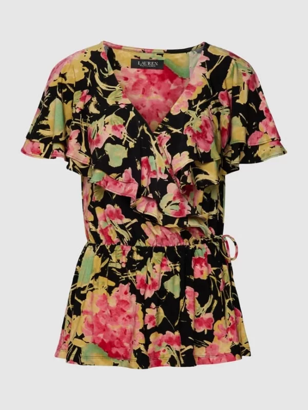 Lauren Ralph Lauren Wickelbluse Mit V-Ausschnitt Modell ‘HASHIN’ – Schwarz 3