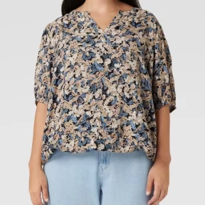 KAFFE Curve PLUS SIZE Bluse Mit Floralem Allover-Muster Modell ‘Betty’ – Royalblau 13