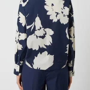 Luisa Cerano Bluse Mit Knotendetail – Marineblau 15