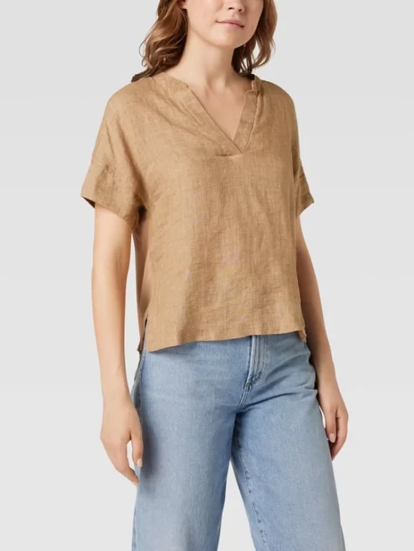 S.Oliver RED LABEL Blusenshirt Mit Seitenschlitzen – Hellbraun 5