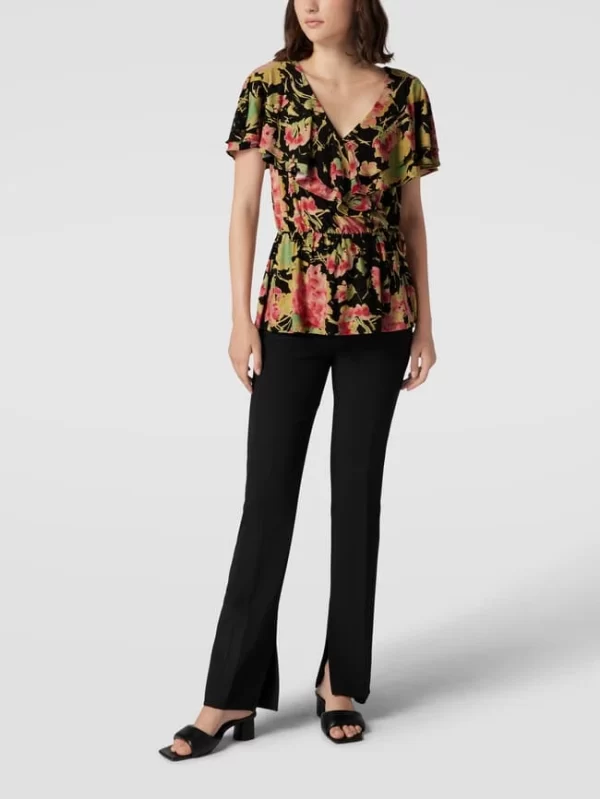 Lauren Ralph Lauren Wickelbluse Mit V-Ausschnitt Modell ‘HASHIN’ – Schwarz 1