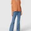 S.Oliver BLACK LABEL Blusenshirt Mit V-Ausschnitt – Orange 19