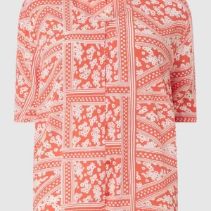 ONLY CARMAKOMA PLUS SIZE Bluse Mit Floralem Muster Modell ‘Super’ – Marineblau 10