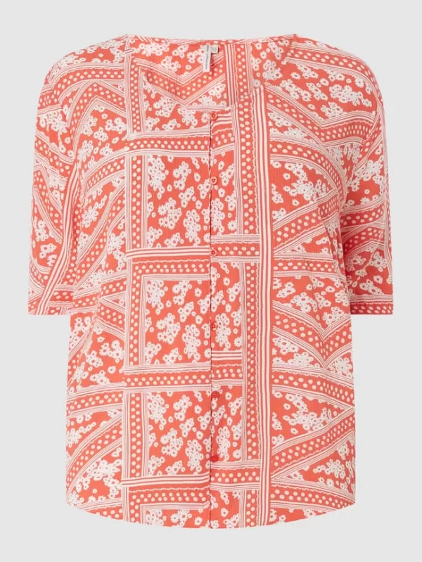 ONLY CARMAKOMA PLUS SIZE Bluse Mit Floralem Muster Modell ‘Super’ – Marineblau 3