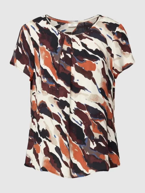 S.Oliver BLACK LABEL Blusenshirt Mit Allover-Muster – Offwhite 3
