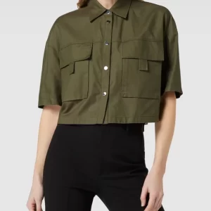 HUGO Kurzärmelige Bluse Mit Pattentaschen Modell ‘Enria’ – Khaki 13