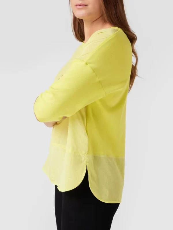 Marc Cain Blusenshirt Mit Ziernähten – Hellgelb 4