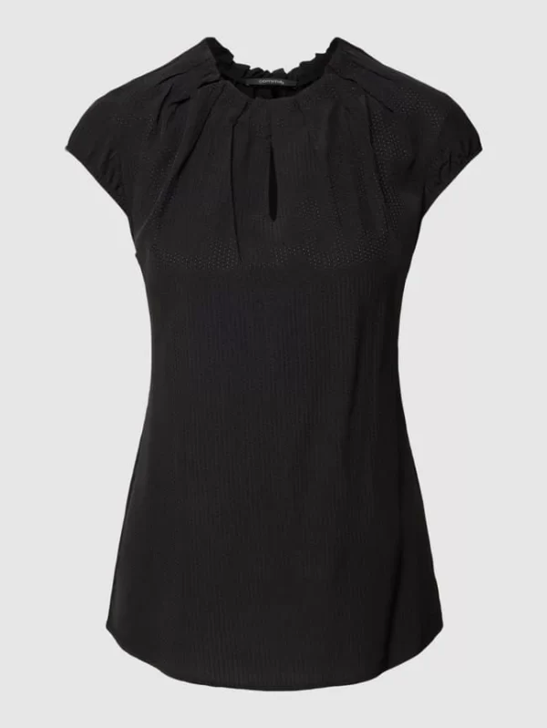Comma Blusenshirt Mit Strukturmuster – Schwarz 3