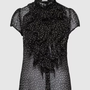 Saint Tropez Bluse Mit Rüschenbesatz Modell ‘Lilya’ – Schwarz 9