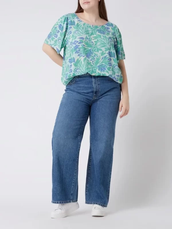 ONLY CARMAKOMA PLUS SIZE Blusenshirt Mit Allover-Muster – Hellgrün 1