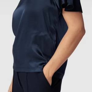 S.Oliver BLACK LABEL Blusenshirt Mit Geripptem Rundhalsausschnitt – Rauchblau 11
