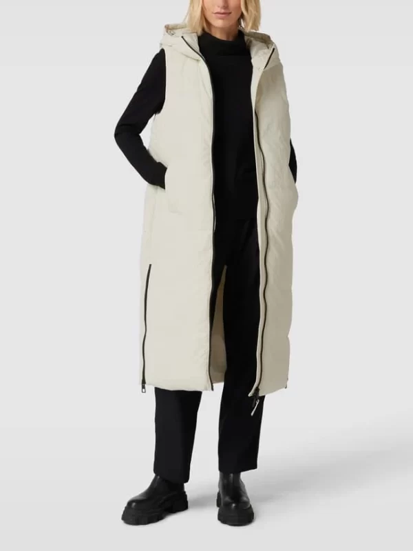 Jake*s Casual Oversized Steppweste Mit Kapuze – Ecru 1