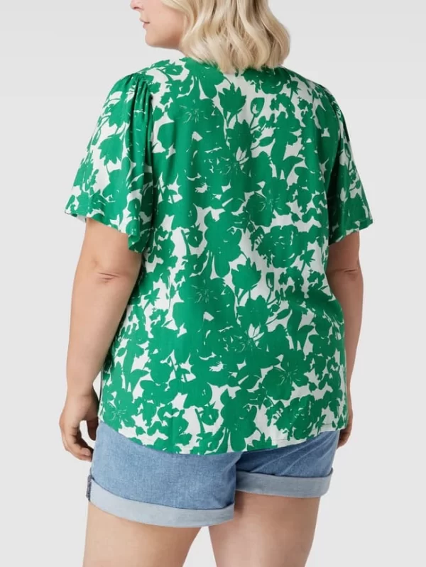 ONLY CARMAKOMA PLUS SIZE Blusenshirt Mit Floralem Muster – Hellgrün 6