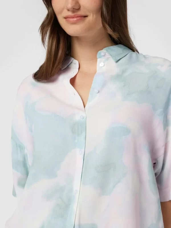 Jake*s Casual Bluse Im Batik-Look – Olivgrün 4