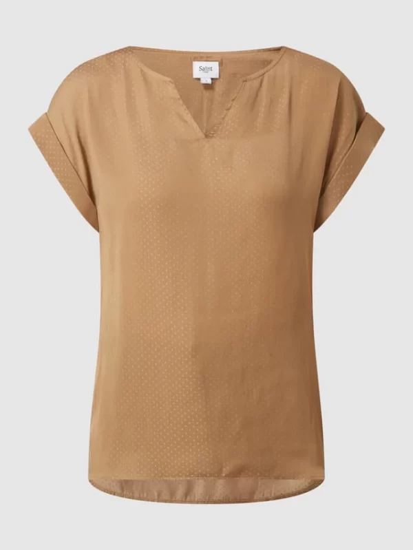 Saint Tropez Blusenshirt Mit Punktmuster Modell ‘Briana’ – Camel Meliert 3