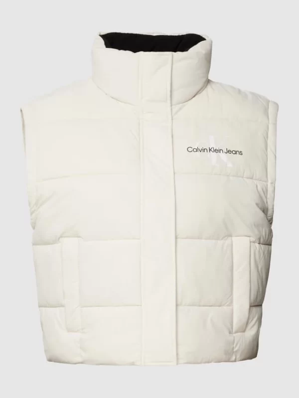 Calvin Klein Jeans Steppweste Mit Stehkragen – Offwhite 3