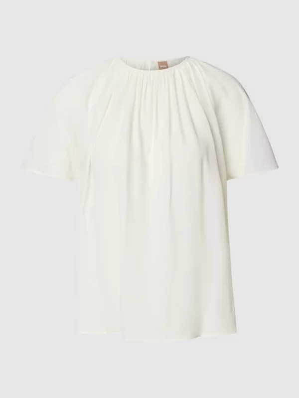 BOSS Blusenshirt Mit Rundhalsausschnitt Modell ‘Inuta’ – Ecru 3
