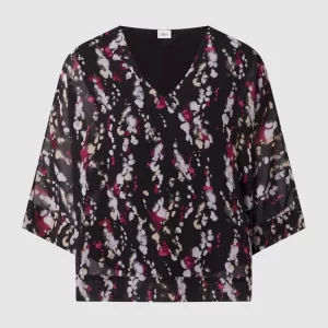 S.Oliver BLACK LABEL Blusenshirt Mit Allover-Muster – Schwarz 9
