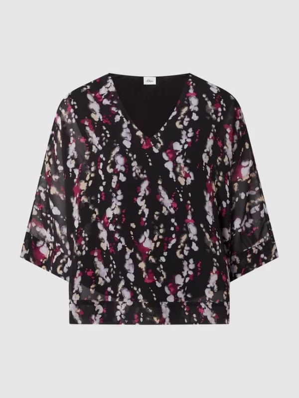 S.Oliver BLACK LABEL Blusenshirt Mit Allover-Muster – Schwarz 3