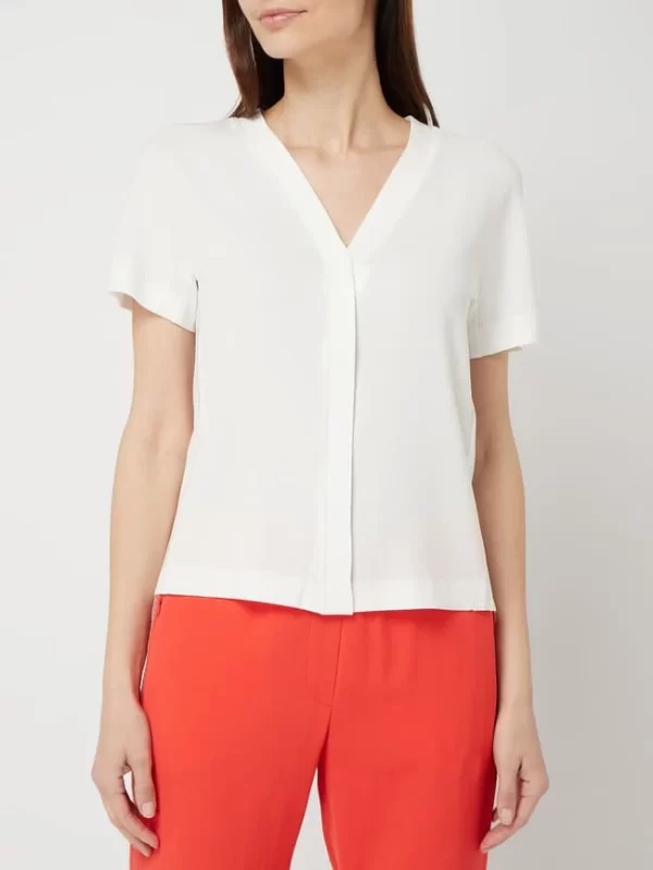 Marc Cain Blusenshirt Mit Zierleisten Im Double-Layer-Look – Offwhite 5