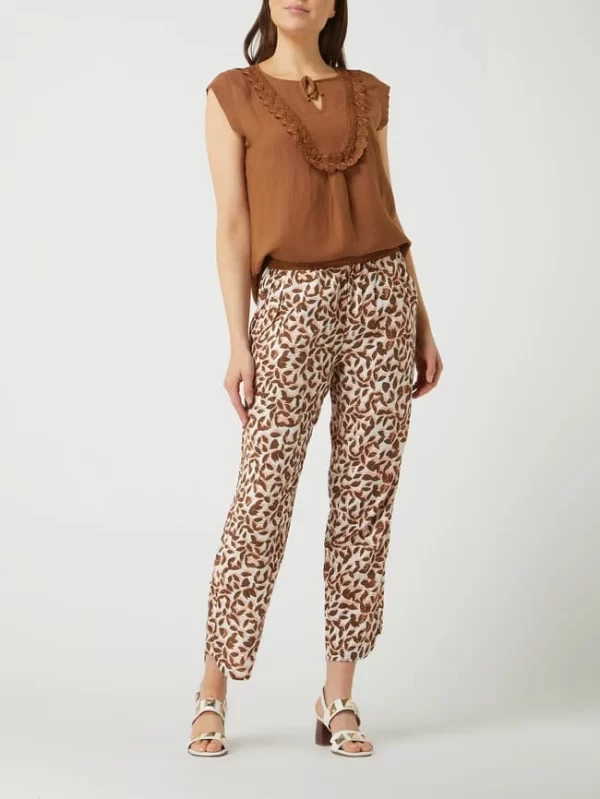 BETTY & CO GREY Blusentop Aus Viskose-Leinen-Mix – Cognac 1
