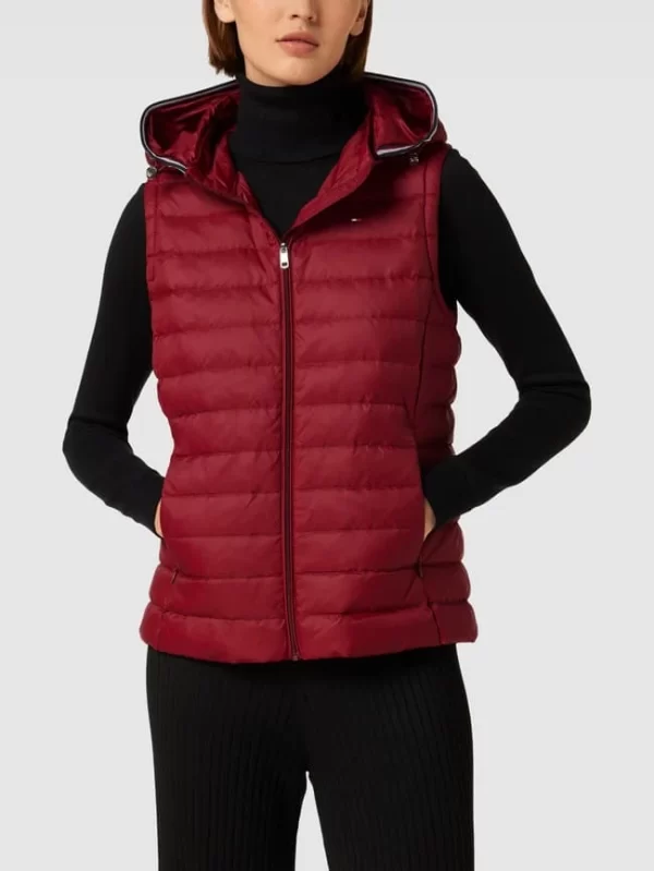 Tommy Hilfiger Daunenweste In Stepp-Optik Modell ‘ess’ – Bordeaux Rot 5