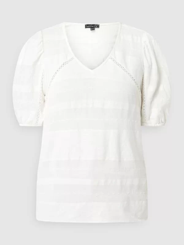 SMASHED LEMON Blusenshirt Aus Viskose-Baumwoll-Mix – Offwhite 3
