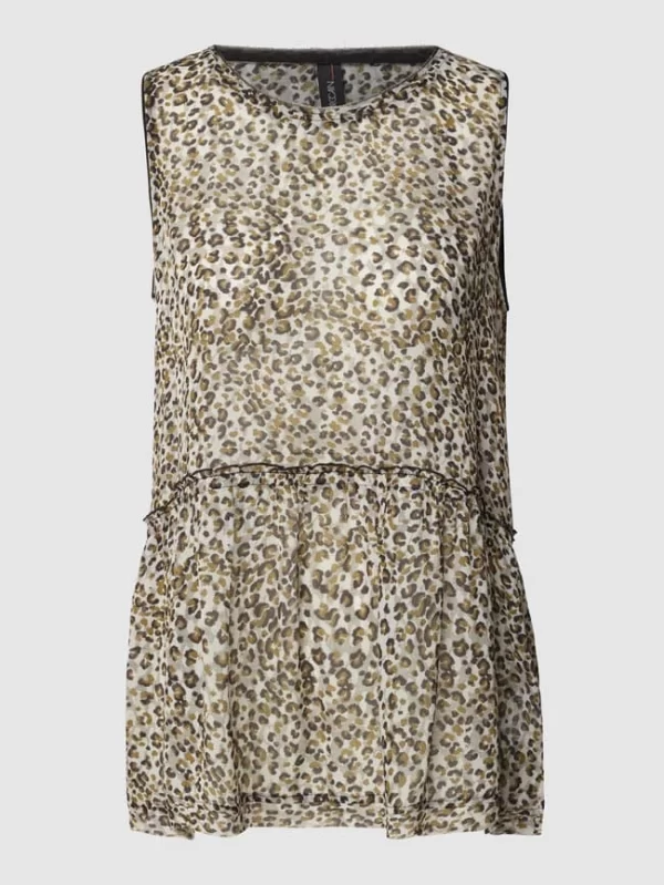 Marc Cain Blusentop Mit Allover-Animal-Print – Olivgrün 3