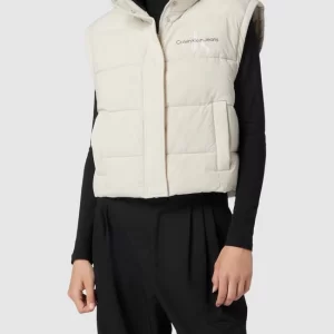 Calvin Klein Jeans Steppweste Mit Stehkragen – Offwhite 13