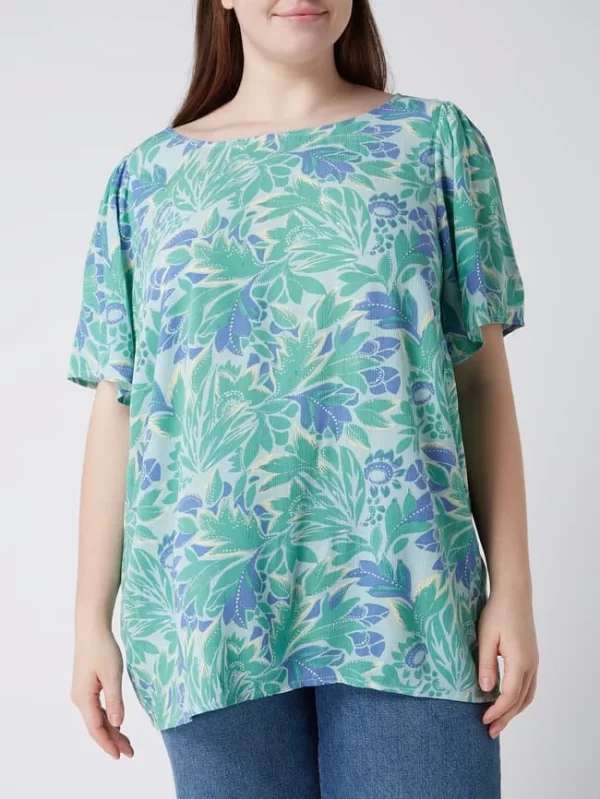 ONLY CARMAKOMA PLUS SIZE Blusenshirt Mit Allover-Muster – Hellgrün 5