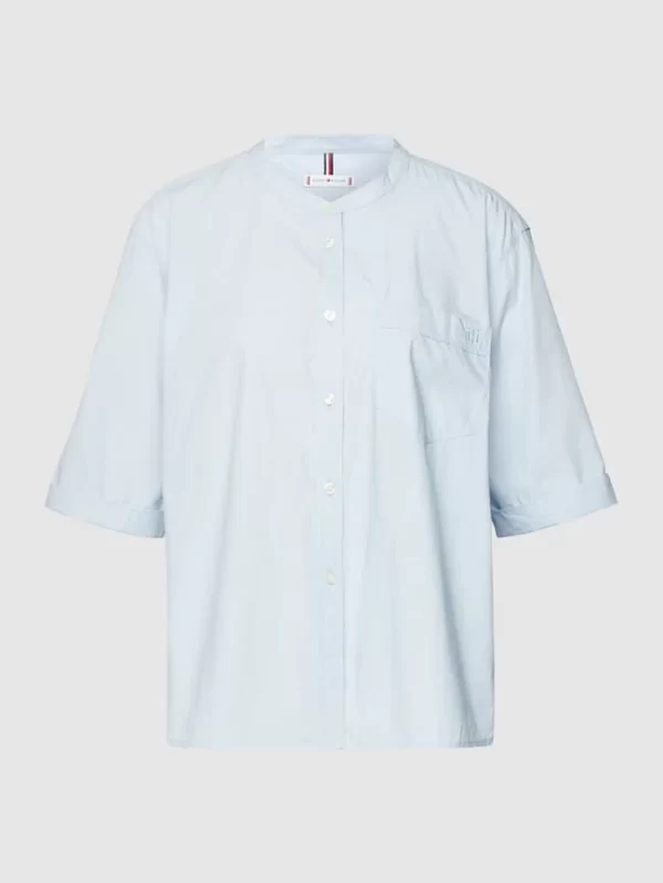 Tommy Hilfiger Bluse Mit Brusttasche – Hellblau 3