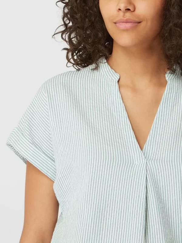 Montego Blusenshirt Aus Seersucker – Smaragdgrün 4