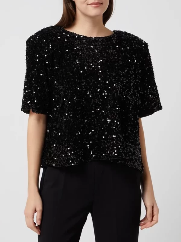 Moves Blusenshirt Mit Pailletten Modell ‘Discella’ – Schwarz 5