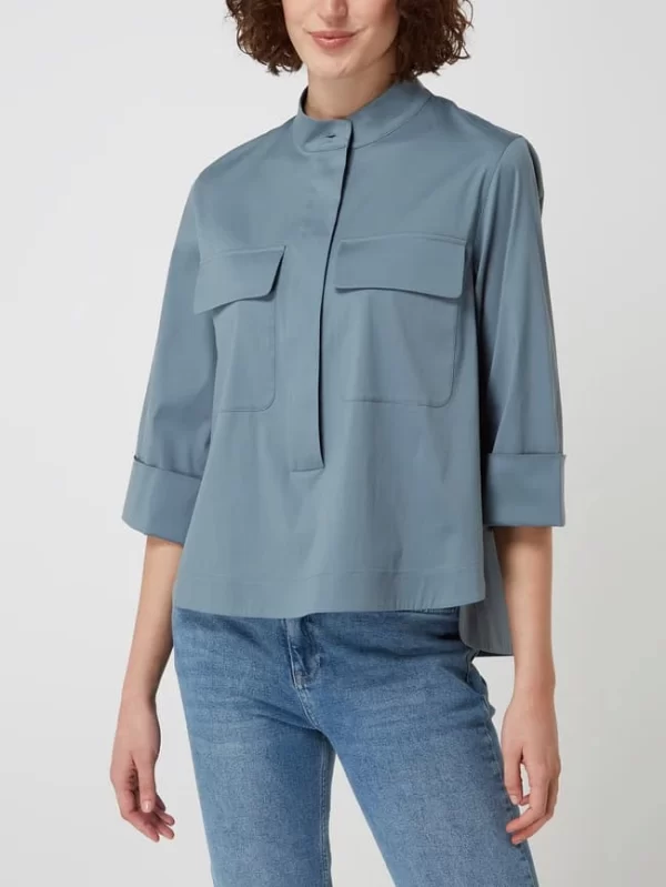 Windsor Bluse Mit 3/4-Arm – Ozean Blau 5