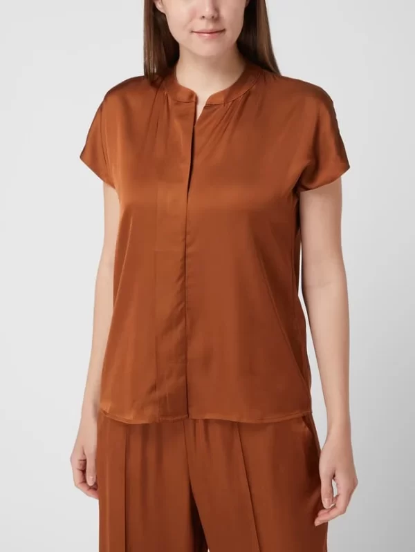 Taifun Bluse Aus Satin – Cognac 5