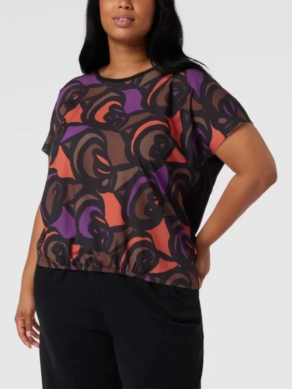 Samoon PLUS SIZE Bluse Mit Floralem Muster Modell ‘JULI’ – Schwarz 5