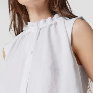 Marc Cain Ärmellose Bluse Mit Rüschenkragen – Weiß 11