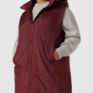 Samoon PLUS SIZE Weste Mit Seitlichen Eingrifftaschen – Bordeaux Rot 13