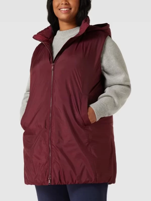Samoon PLUS SIZE Weste Mit Seitlichen Eingrifftaschen – Bordeaux Rot 5