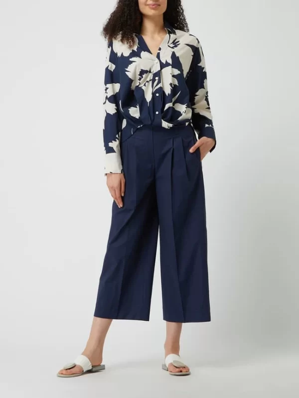 Luisa Cerano Bluse Mit Knotendetail – Marineblau 1