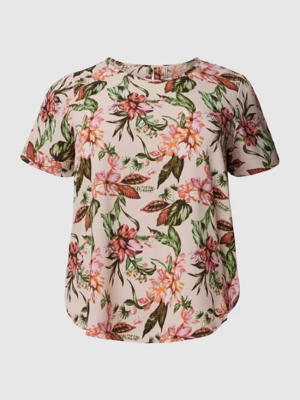 ONLY CARMAKOMA PLUS SIZE Blusenshirt Mit Floralem Allover-Strukturmuster – Rosa 3