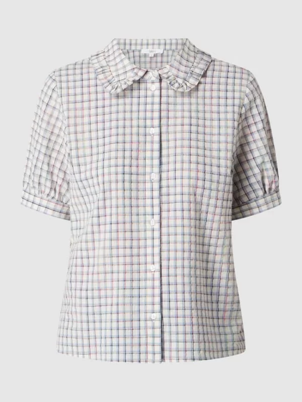 Jake*s Casual Bluse Mit Karomuster – Hellblau 3