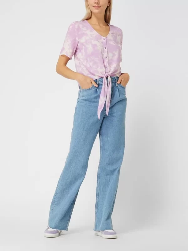 Pieces Cropped Bluse Aus Viskose Modell ‘Nya’ – Flieder 1